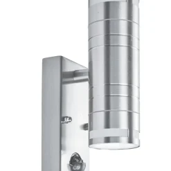 Wandleuchte Up Down IP44 Außen Bewegungsmelder Stahl