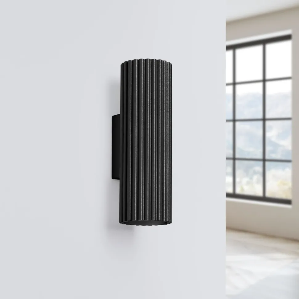 Wandleuchte Up Down klein H: 20 cm Schwarz 2x GU10 Aluminium