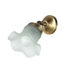 Wandleuchte verstellbar Echt-Messing Glas E14