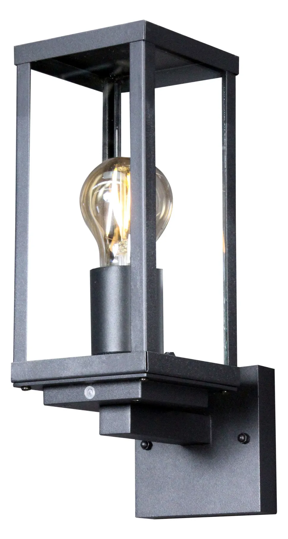 Wandleuchte Vintage Aluminium Schwarz H:32 cm IP44 E27