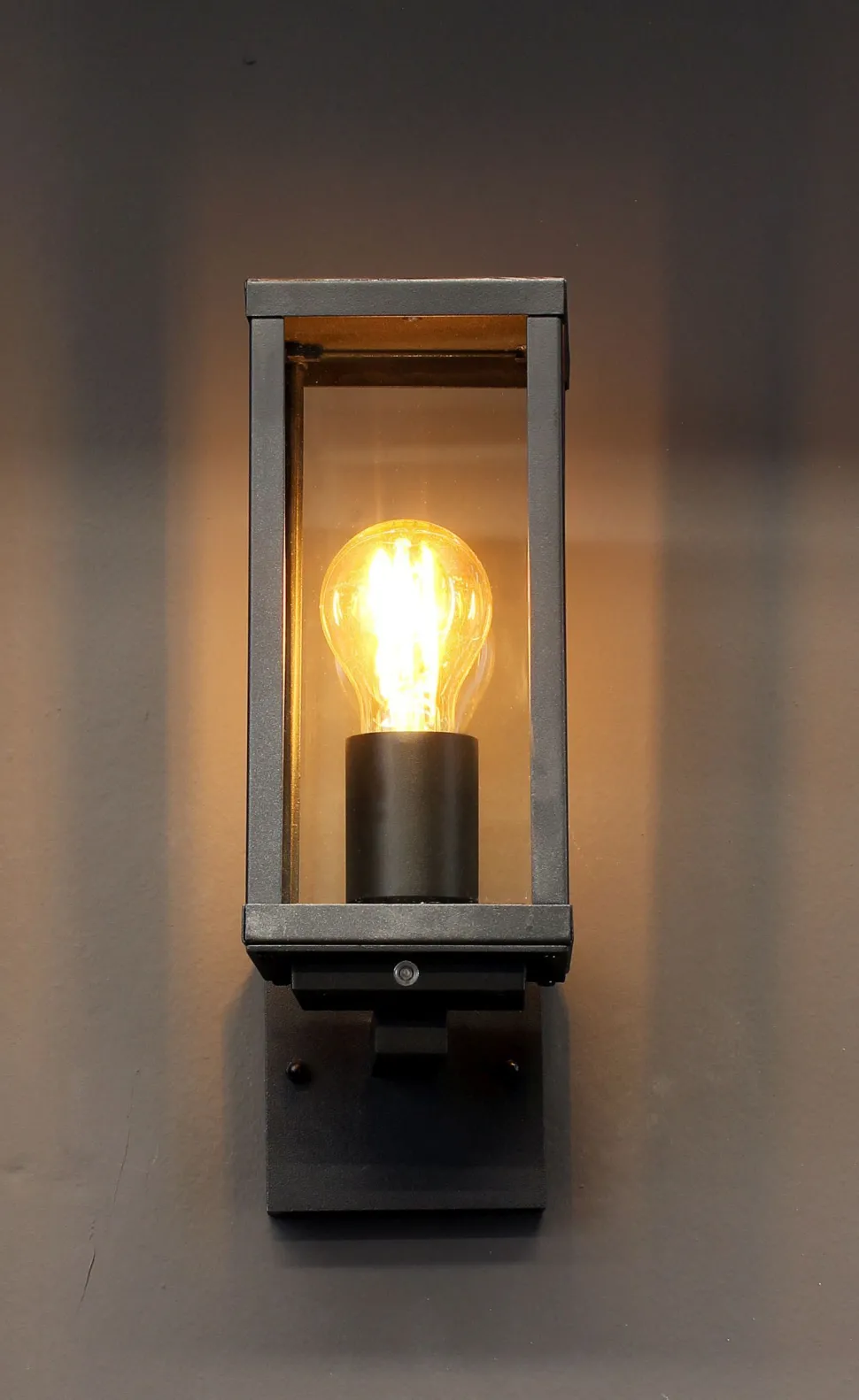 Wandleuchte Vintage Aluminium Schwarz H:32 cm IP44 E27