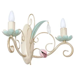 Wandleuchte Weiß 2-flmg floral