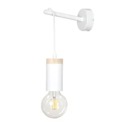 Wandleuchte Weiß Holz Retro minimalistisch E27