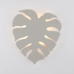 Wandleuchte Weiß indirektes Licht Metall H: 54 cm 4x G9 Blatt