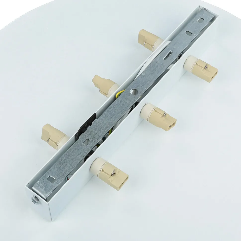 Wandleuchte Weiß Metall Ø 40 cm rund flach Modern