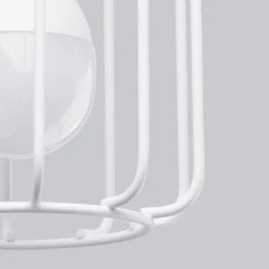 Wandleuchte Weiß Metall Draht Käfig Retro schwenkbar