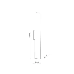 Wandleuchte Weiß Metall flach 50 cm lang indirektes Licht