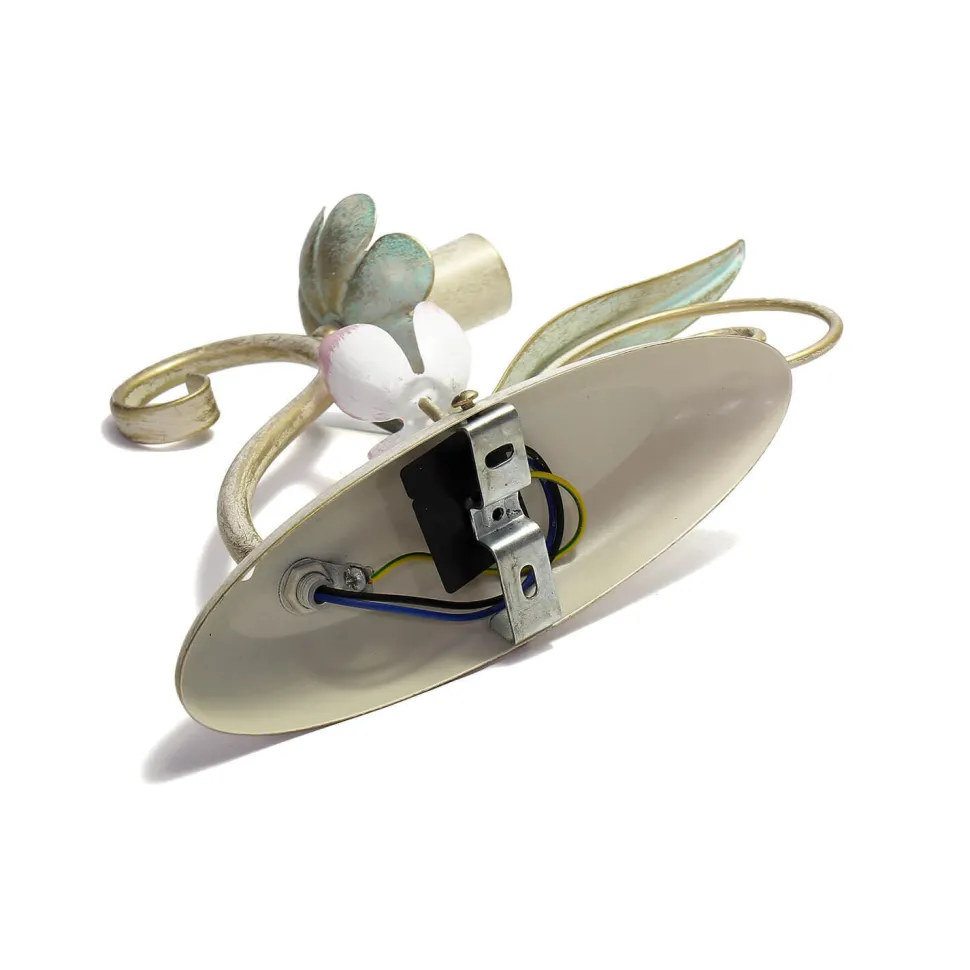 Wandleuchte Weiß Shabby Floral