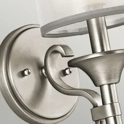 Wandleuchte Weiß Zinn antik Glas Leinen Metall Modern