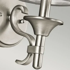 Wandleuchte Weiß Zinn antik Glas Leinen Metall Modern