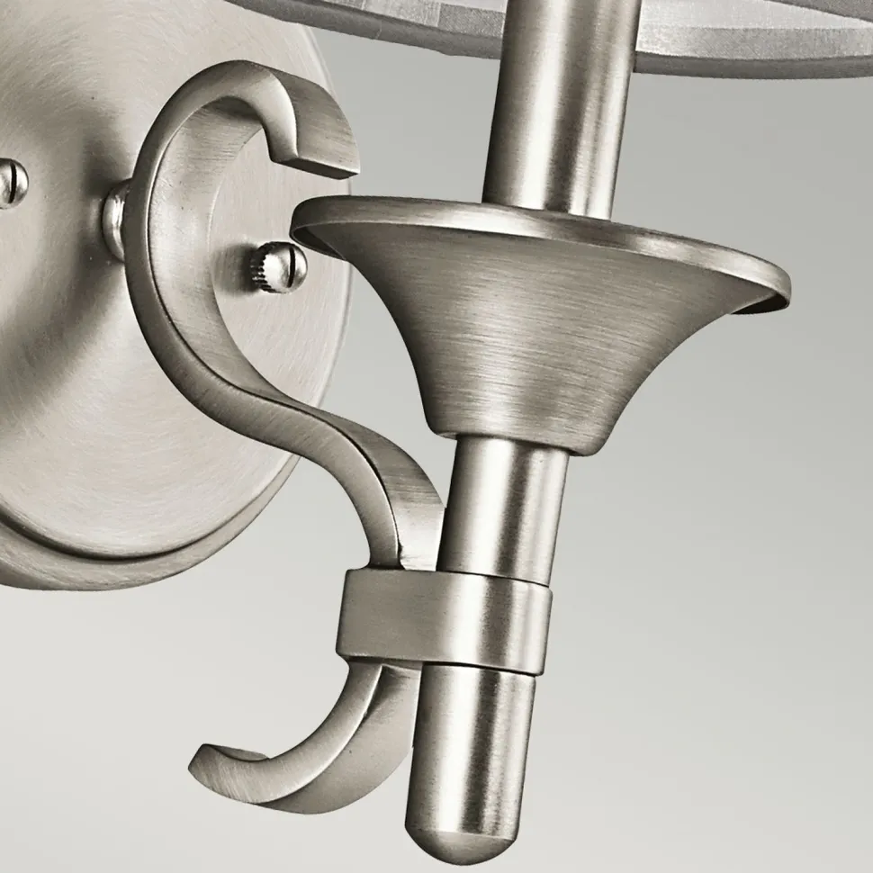 Wandleuchte Weiß Zinn antik Glas Leinen Metall Modern