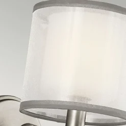 Wandleuchte Weiß Zinn antik Glas Leinen Metall Modern