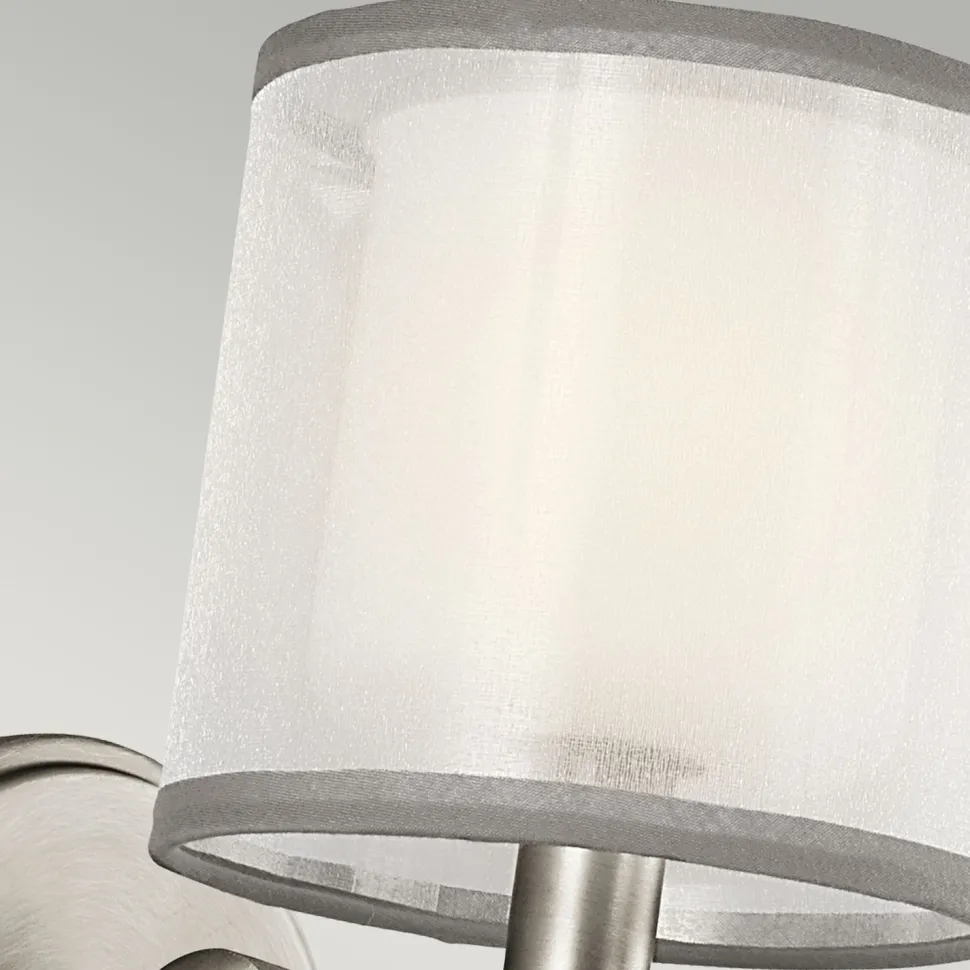 Wandleuchte Weiß Zinn antik Glas Leinen Metall Modern