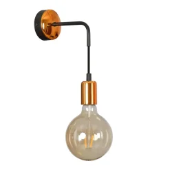 Wandleuchte ZETA Schwarz Kupfer Retro stylisch