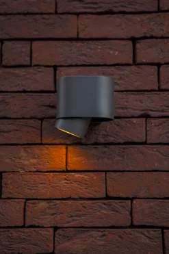 Wandspot Anthrazit Aluminium H:10 cm IP44 GU10 flexibel