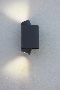 Wandspot Anthrazit Up Down H:20 cm IP44 GU10 flexibel