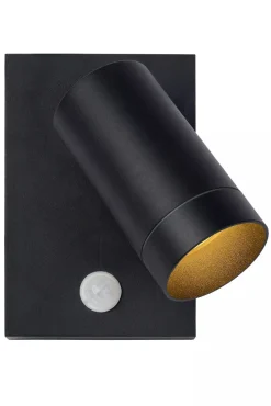 Wandspot Bewegungsmelder flexibel Schwarz GU10 H:15 cm