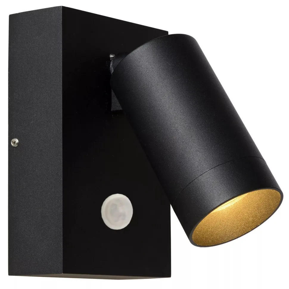 Wandspot Bewegungsmelder flexibel Schwarz GU10 H:15 cm