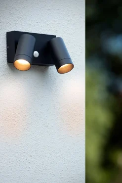 Wandspot Bewegungsmelder flexibel Schwarz GU10 B:18 cm