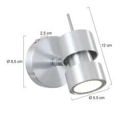 Wandspot flexibel Metall H:12 cm inkl. GU10 akzentuiert