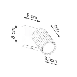 Wandspot GU10 B: 8 cm klein Rot schwenkbar Modern Aluminium