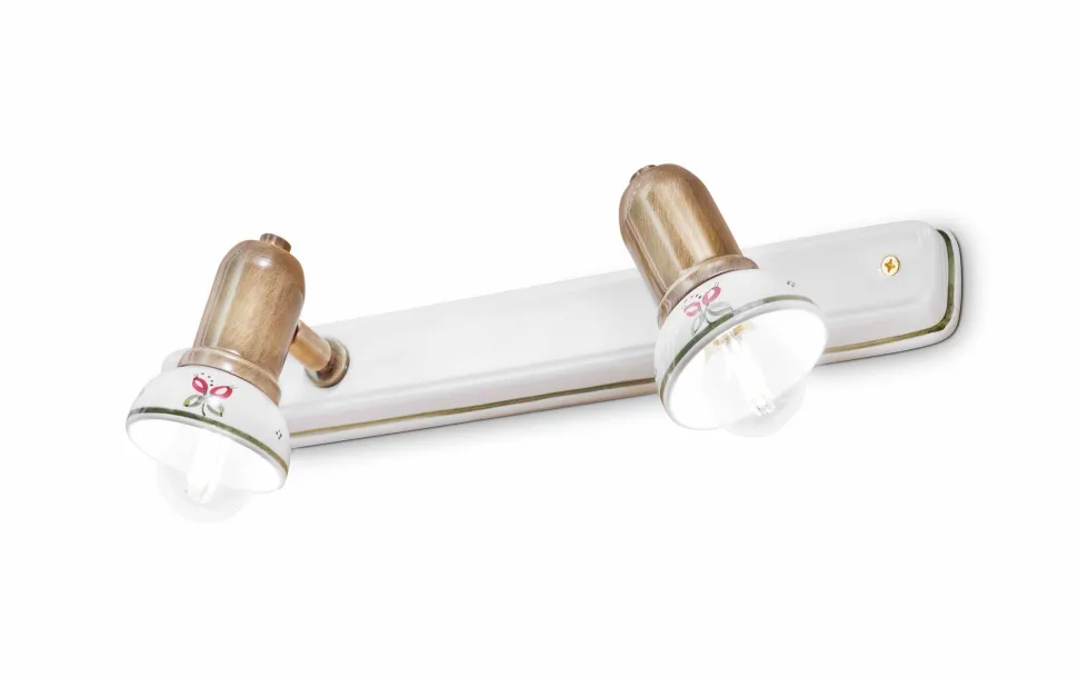 Wandspot Metall Keramik E14 verstellbar 2-flammig