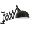 Wandspot Metall Schwarz T:56 cm mit Stecker flexibel