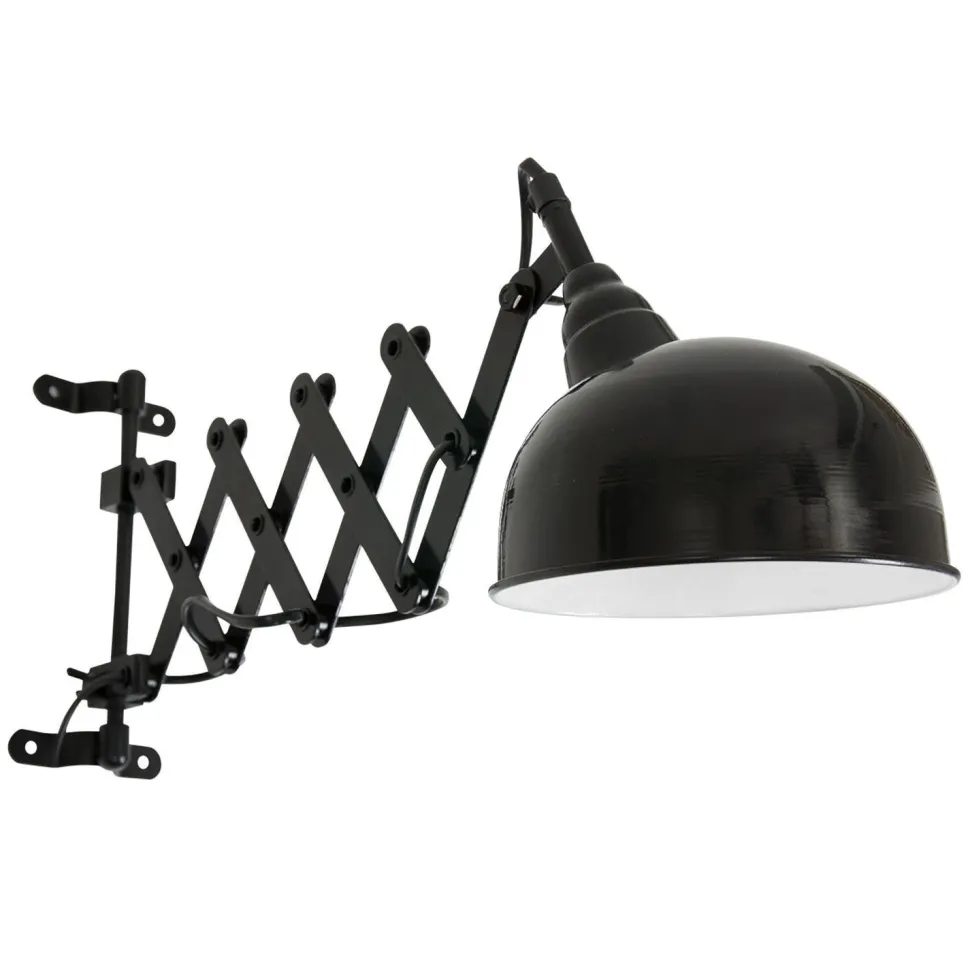 Wandspot Metall Schwarz T:56 cm mit Stecker flexibel
