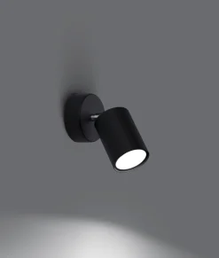 Wandspot Schwarz verstellbar H: 18,5 cm Metall GU10