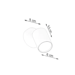 Wandspot Schwarz verstellbar H: 18,5 cm Metall GU10