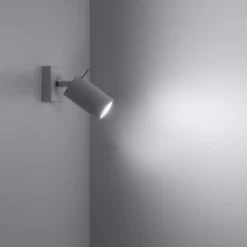 Wandspot Weiß B: 8 cm klein Metall schwenkbar