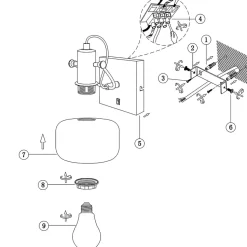 Wandstrahler blendarm Schwarz Rauchgrau E27 H:16 cm
