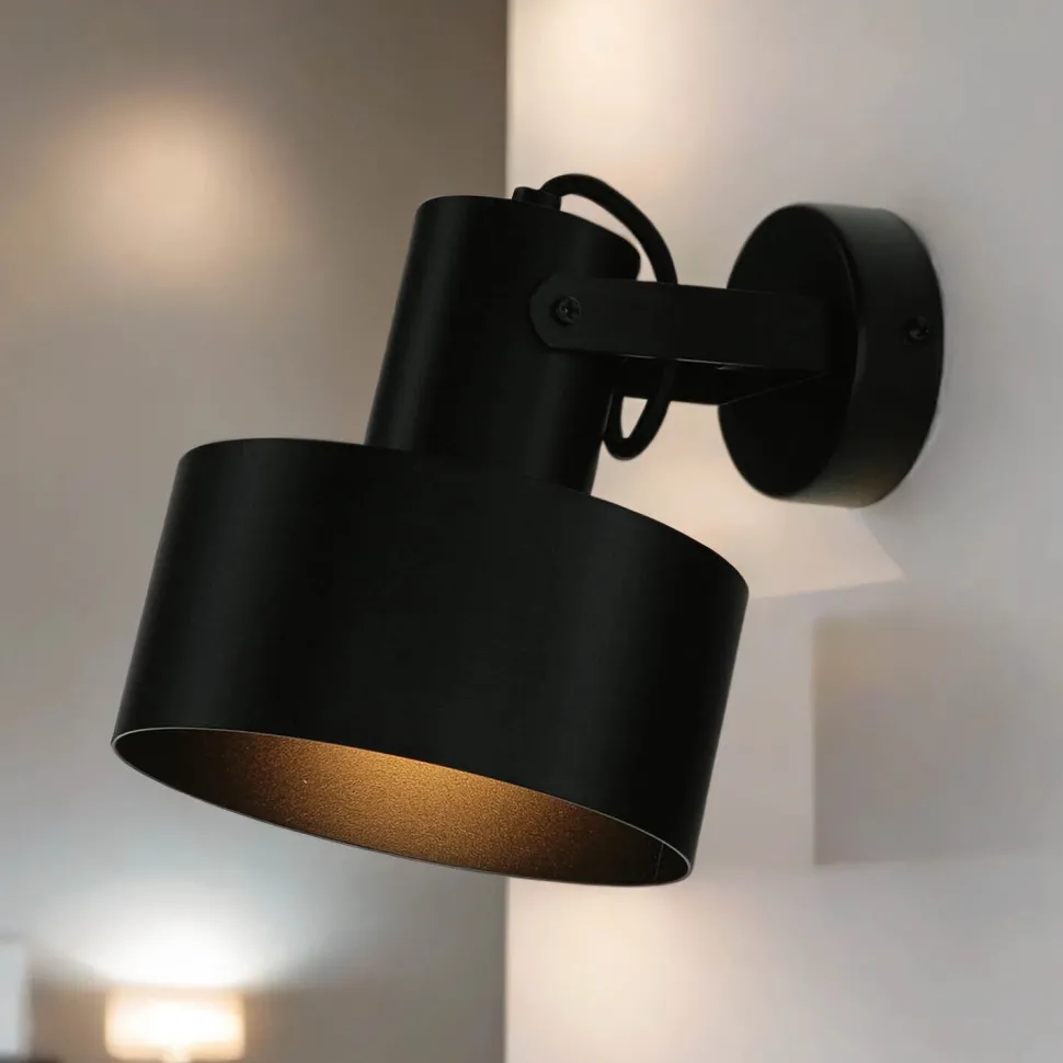 Wandstrahler RIF Schwarz Metallschirm Ø15 cm E27