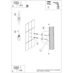Wandstrahler Weiß klein H: 30 cm klein GU10 2-flammig Modern