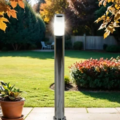 Wegbeleuchtung in Chrom aus Messing E27 65cm hoch