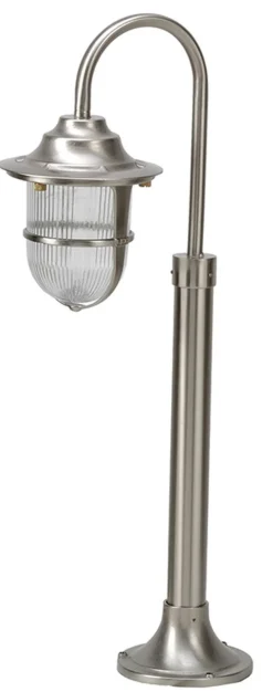 Wegbeleuchtung Messing Riffelglas H:62cm IP54 außen