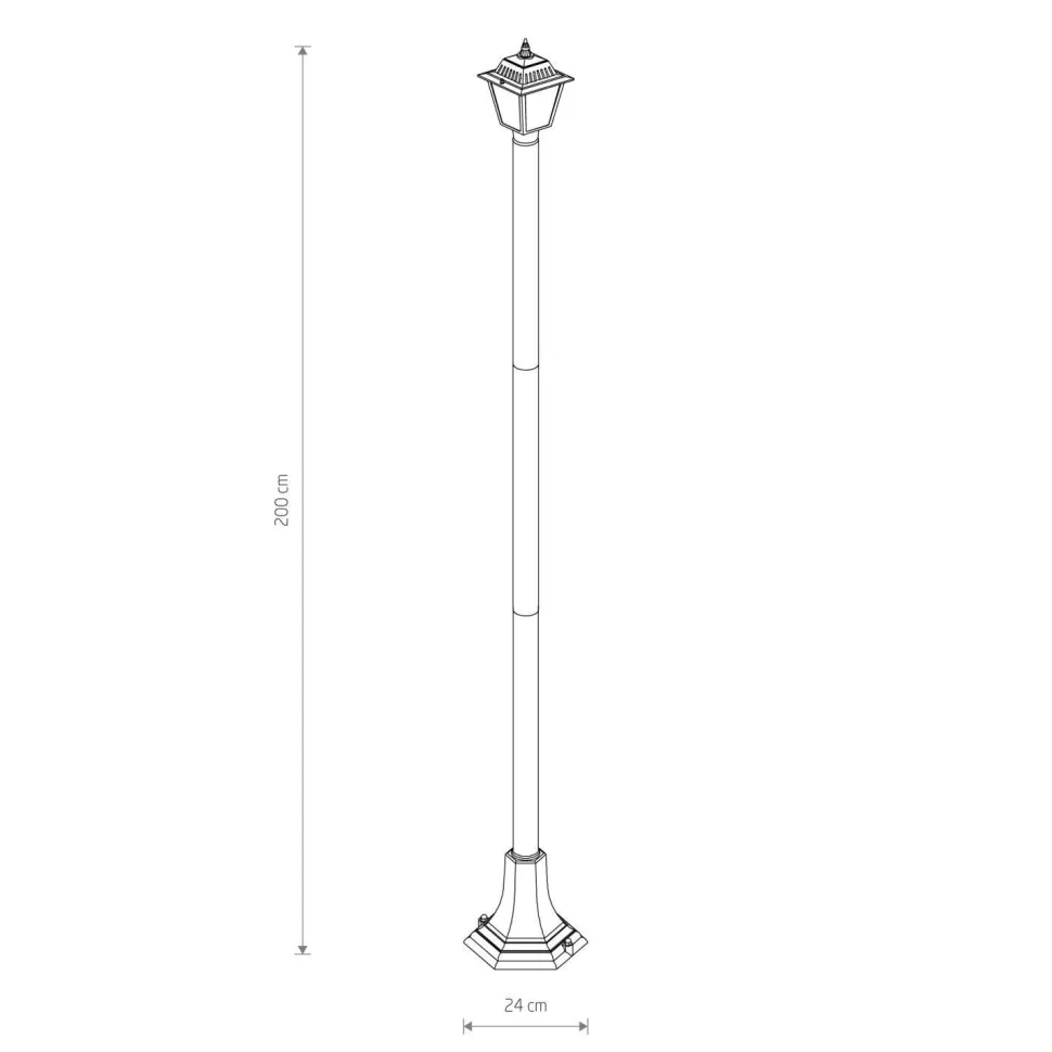 Wegeleuchte 200 cm Schwarz Aluminium Rustikal IP44 E27