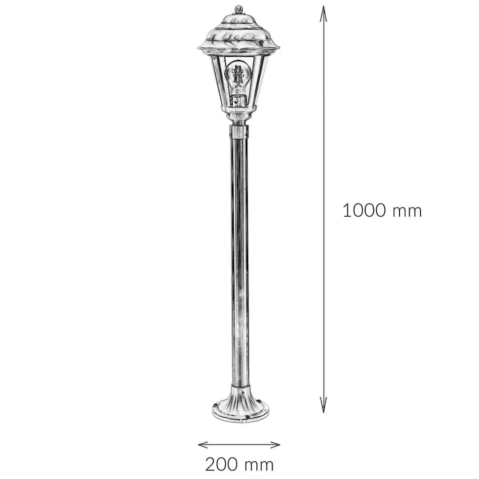 Wegeleuchte außen Messing 100 cm Rustikal in Antik E27