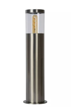 Wegeleuchte Außen Stahl in Chrom IP44 E27 49 cm Garten