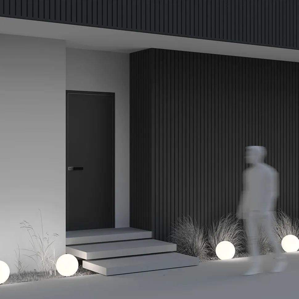 Wegeleuchte E27 IP54 29 cm hoch mit Erdspieß Grau Weiß