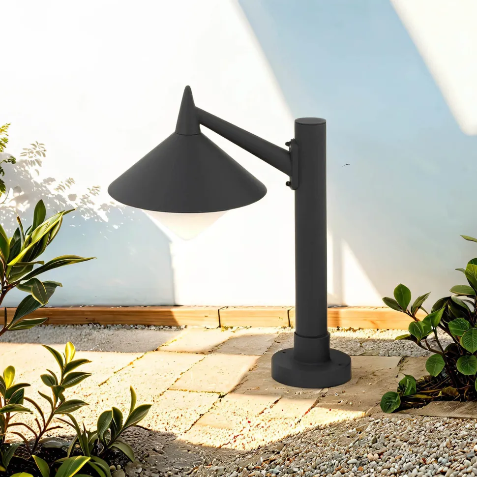 Wegeleuchte IP44 E27 40 cm Aluminium Grau