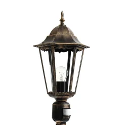 Wegeleuchte mit Bewegungsmelder in Schwarz Kupfer