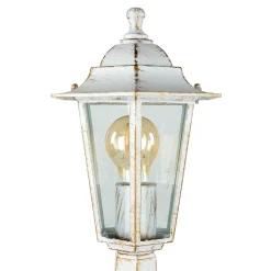 Wegeleuchte Weiß-Gold Rustikal E27 Aluminium PAIRS