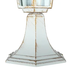 Wegeleuchte Weiß-Gold Rustikal E27 Aluminium PAIRS