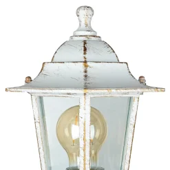 Wegeleuchte Weiß-Gold Rustikal E27 Aluminium PAIRS