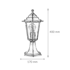 Wegeleuchte Weiß-Gold Rustikal E27 Aluminium PAIRS