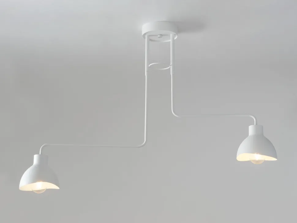 Weiße Deckenlampe Metall 2-flmg E27 bis 60W dekorativ