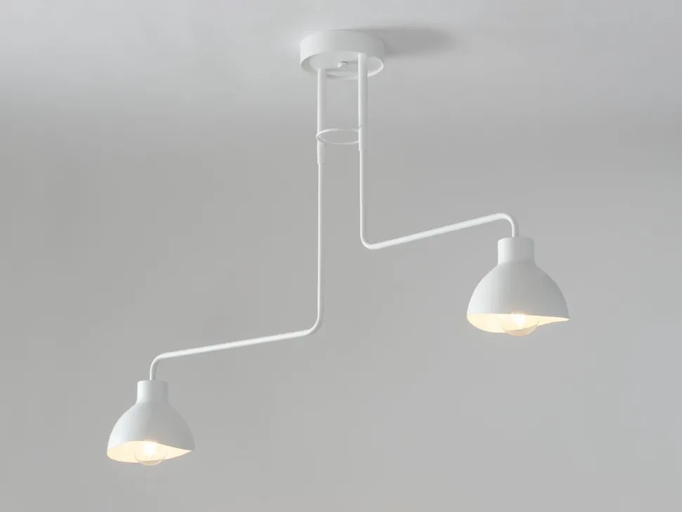 Weiße Deckenlampe Metall 2-flmg E27 bis 60W dekorativ