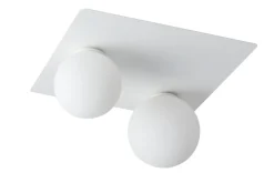 Weiße Deckenleuchte blendarm 2-flammig G9 Metall Glas