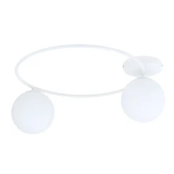 Weiße Deckenleuchte Glas Metall Kugelschirme Ø 47 cm